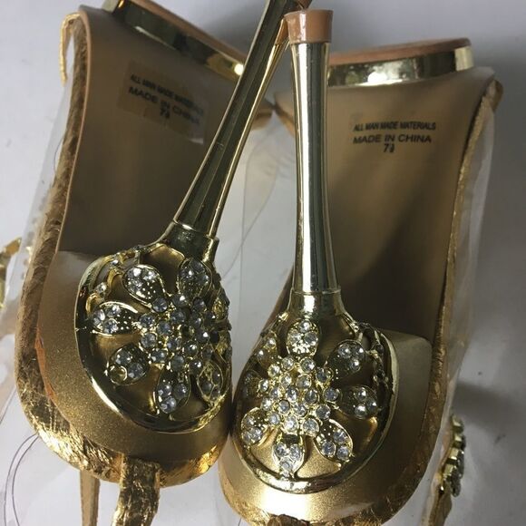 Celesta women’s gold straps sandals size 7.5 - Picture 7 of 11